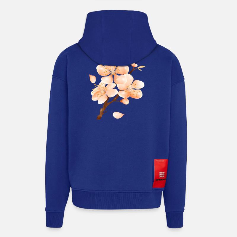 Pfirsichblüten Ast im samtig-weichen Pfirsichton - Zip Hoodie - made by SPREAD - Iconic Blue