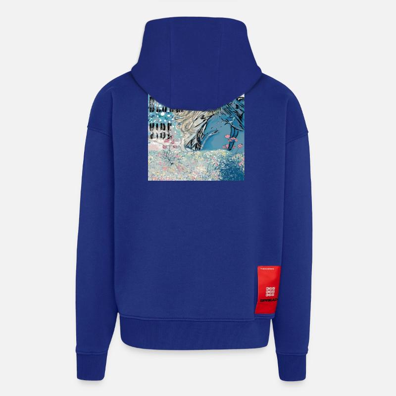 AMBIANCE DE FLEUR - Veste à capuche bio épaisse oversize fabriqué en UE - Iconic Blue