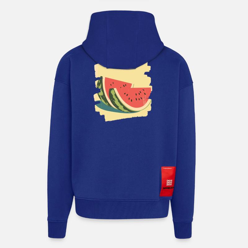 Pastèque - Veste à capuche bio épaisse oversize fabriqué en UE - Iconic Blue