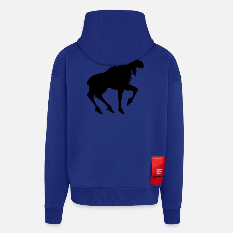 Heraldischer Elch – Emblem im Schattenstil - Zip Hoodie - made by SPREAD - Iconic Blue
