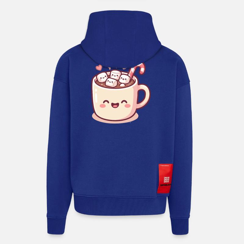 Cuddle mug with marshmallows & candy cane - Zip Hoodie - made by SPREAD - Iconic Blue