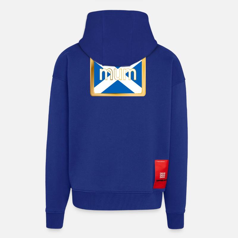 Mère de la mère de l’Écosse - Veste à capuche bio épaisse oversize fabriqué en UE - Iconic Blue