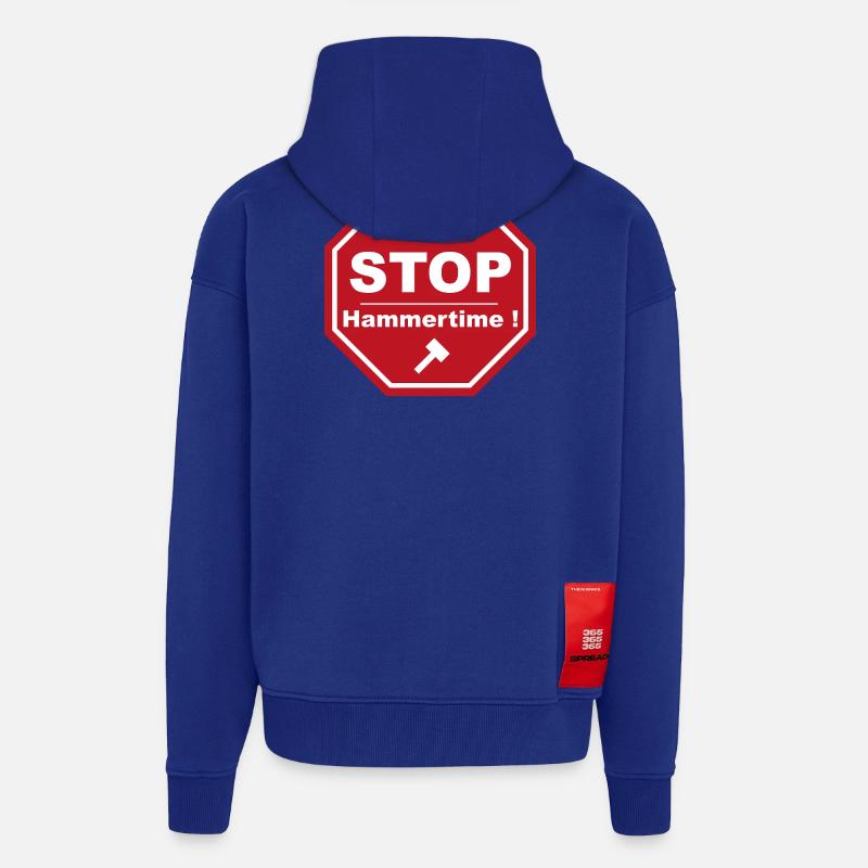 stop hammertime - Veste à capuche bio épaisse oversize fabriqué en UE - Iconic Blue