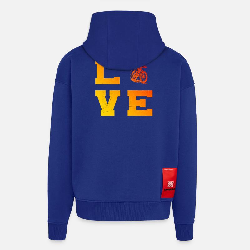 Message clair sur le VTT - Veste à capuche bio épaisse oversize fabriqué en UE - Iconic Blue