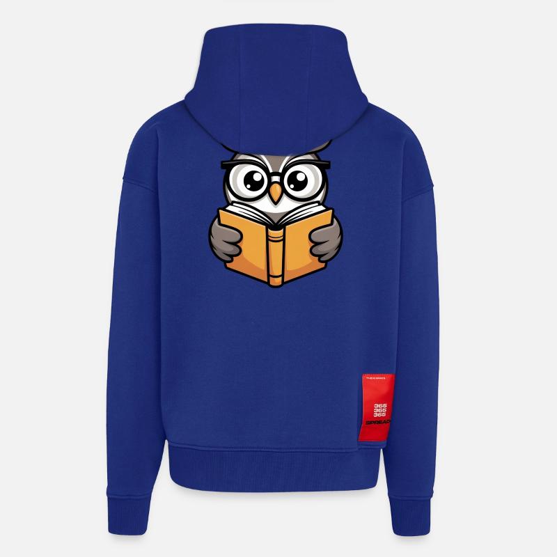 Süße Lese-Eule mit Brille - Zip Hoodie - made by SPREAD - Iconic Blue