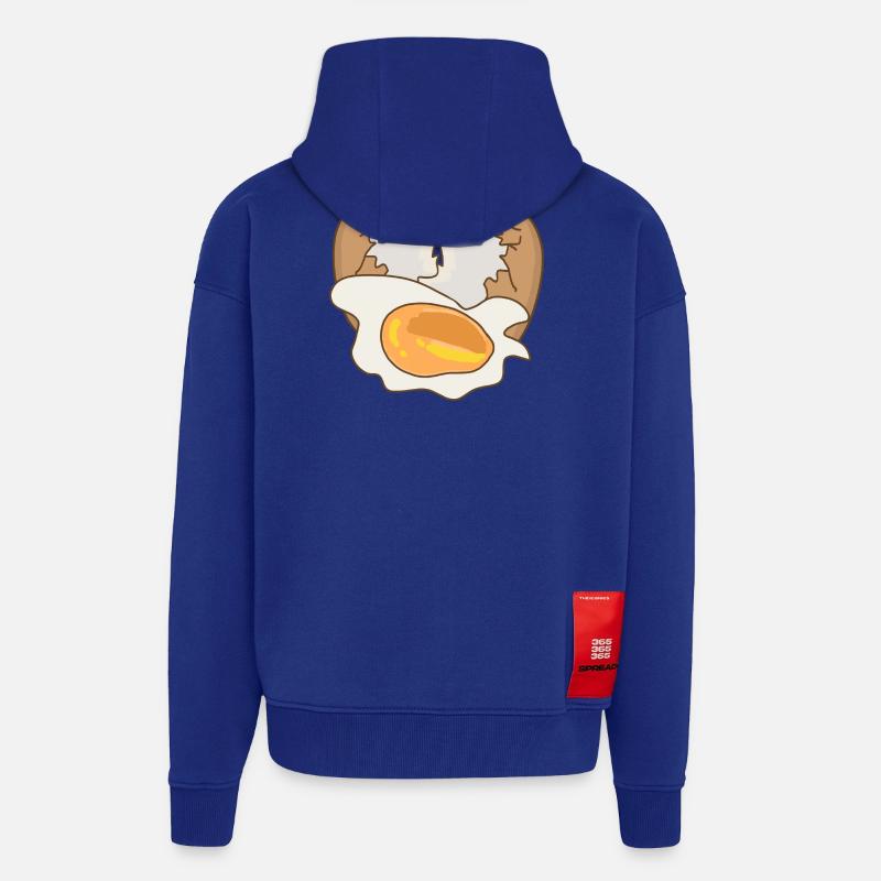 Mirror with eggshell - Zip Hoodie - made by SPREAD - Iconic Blue