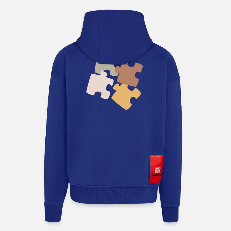 Puzzle Patchwork Vielfalt - Zip Hoodie - made by SPREAD - Iconic Blue