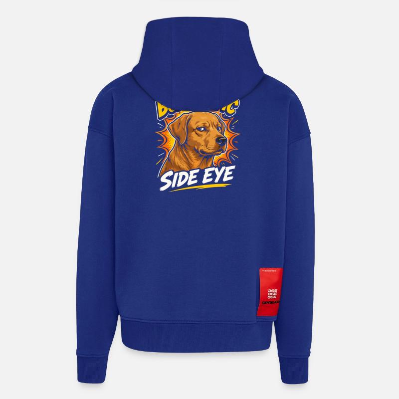 Chien Bombastic Side Eye - Veste à capuche bio épaisse oversize fabriqué en UE - Iconic Blue