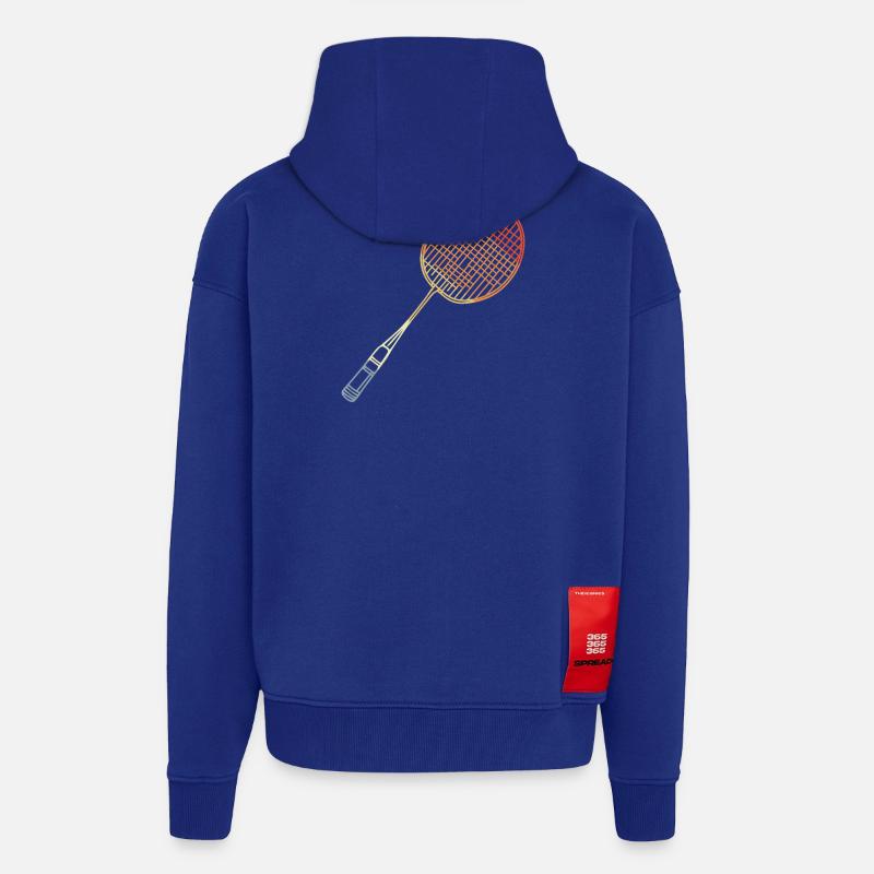 Badminton Racket Sketch - Zip Hoodie - made by SPREAD - Iconic Blue