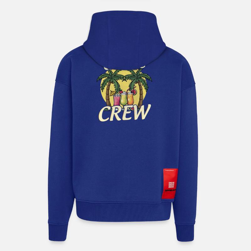 Équipage Grèce - Veste à capuche bio épaisse oversize fabriqué en UE - Iconic Blue