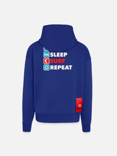 Eat Sleep Surf Repeat - Zip Hoodie - made by SPREAD - Iconic Blue