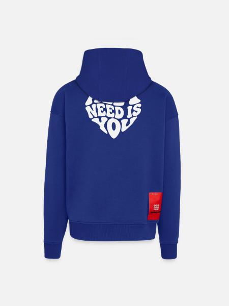 All I Need Is You - Valentine White Heart - Zip Hoodie - made by SPREAD - Iconic Blue