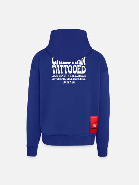 Christian Tattooed Look Beneath Surface - Zip Hoodie - made by SPREAD - Iconic Blue