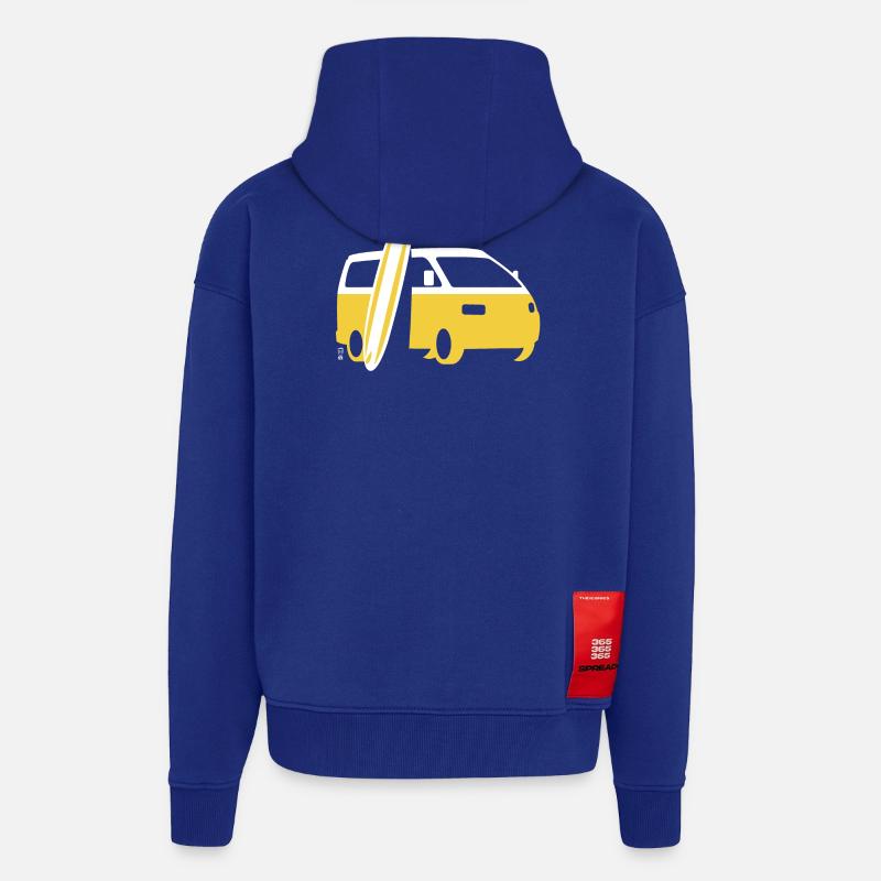 Vanlife & Surf - Veste à capuche bio épaisse oversize fabriqué en UE - Iconic Blue