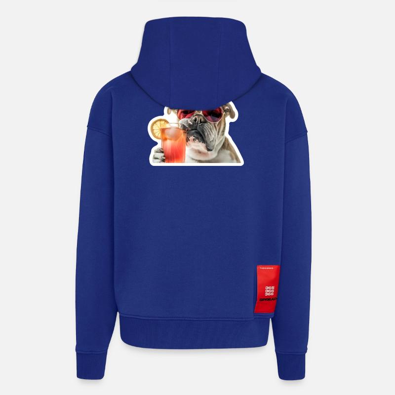 Bully Boire un cocktail - Veste à capuche bio épaisse oversize fabriqué en UE - Iconic Blue