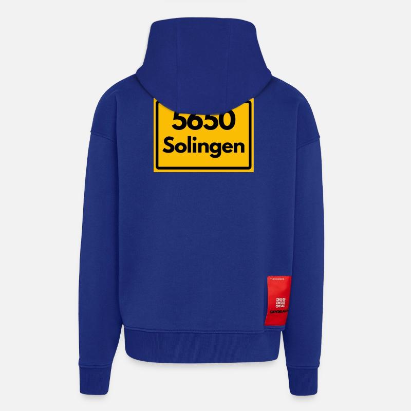 ANCIEN CODE POSTAL RETRO 5650 SOLINGEN - Veste à capuche bio épaisse oversize fabriqué en UE - Iconic Blue