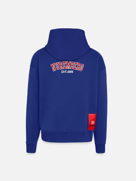 Nuremberg fondée en 2006 - Veste à capuche bio épaisse oversize fabriqué en UE - Iconic Blue