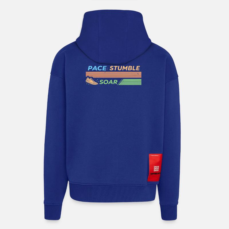 PACE STUMBLE SOAR - Veste à capuche bio épaisse oversize fabriqué en UE - Iconic Blue