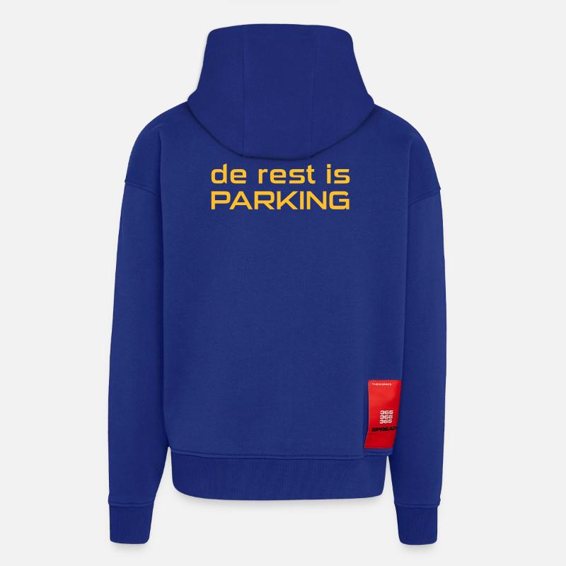 Le reste, c’est le stationnement - Veste à capuche bio épaisse oversize fabriqué en UE - Iconic Blue