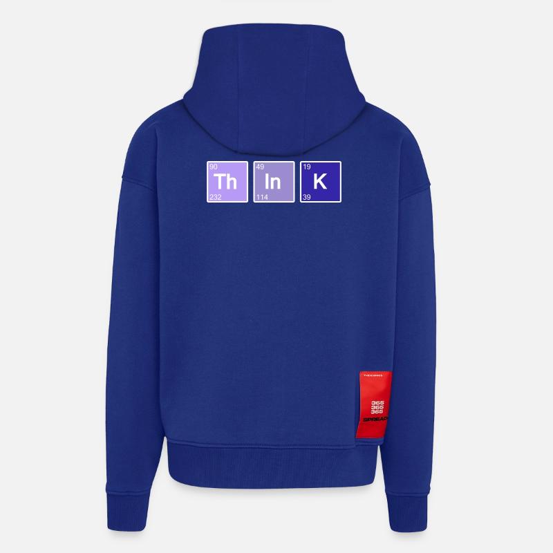 Think (bleu) - Veste à capuche bio épaisse oversize fabriqué en UE - Iconic Blue