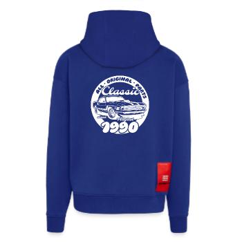35e anniversaire - Classic Musclecar 08/1990 - Veste à capuche bio épaisse oversize fabriqué en UE - Iconic Blue - Dos