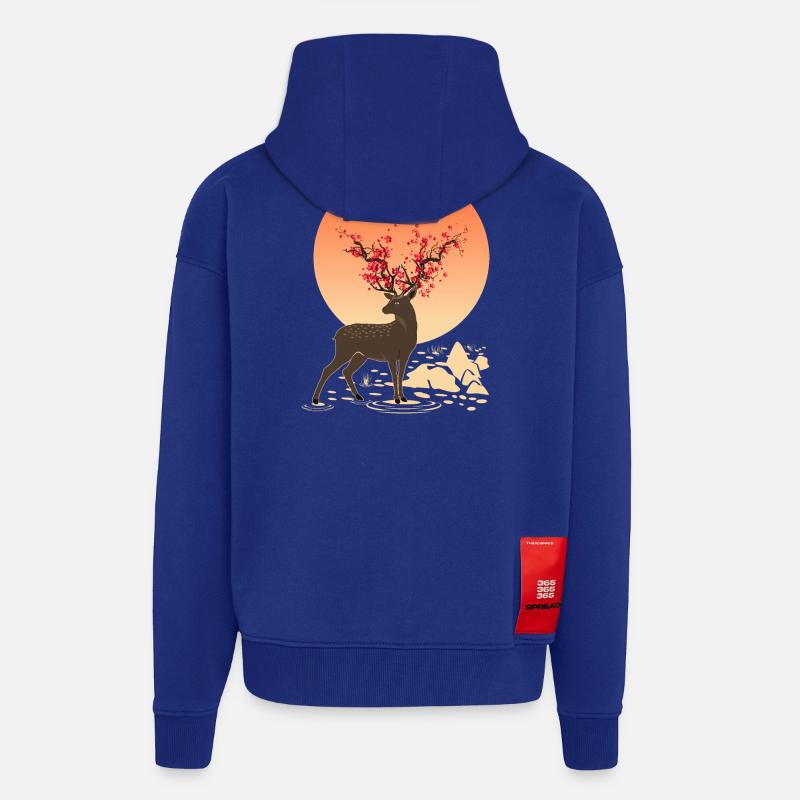 Hirschgeist | Schützen Sie Sika Hirsche - Zip Hoodie - made by SPREAD - Iconic Blue