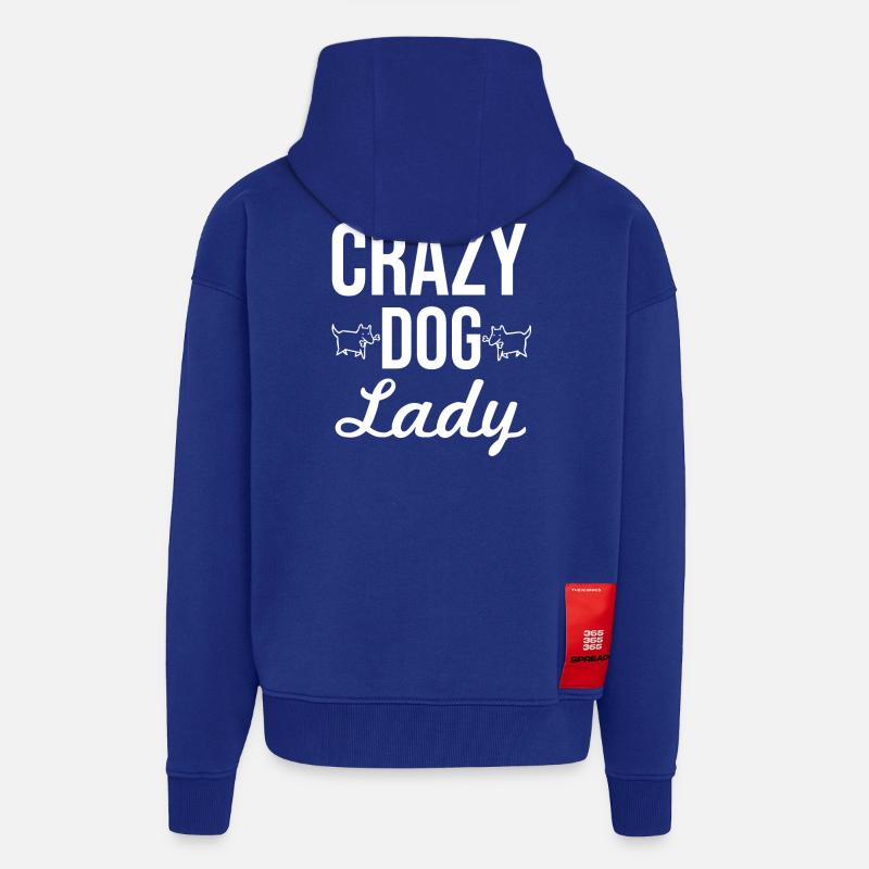 Dame de chien folle - Veste à capuche bio épaisse oversize fabriqué en UE - Iconic Blue