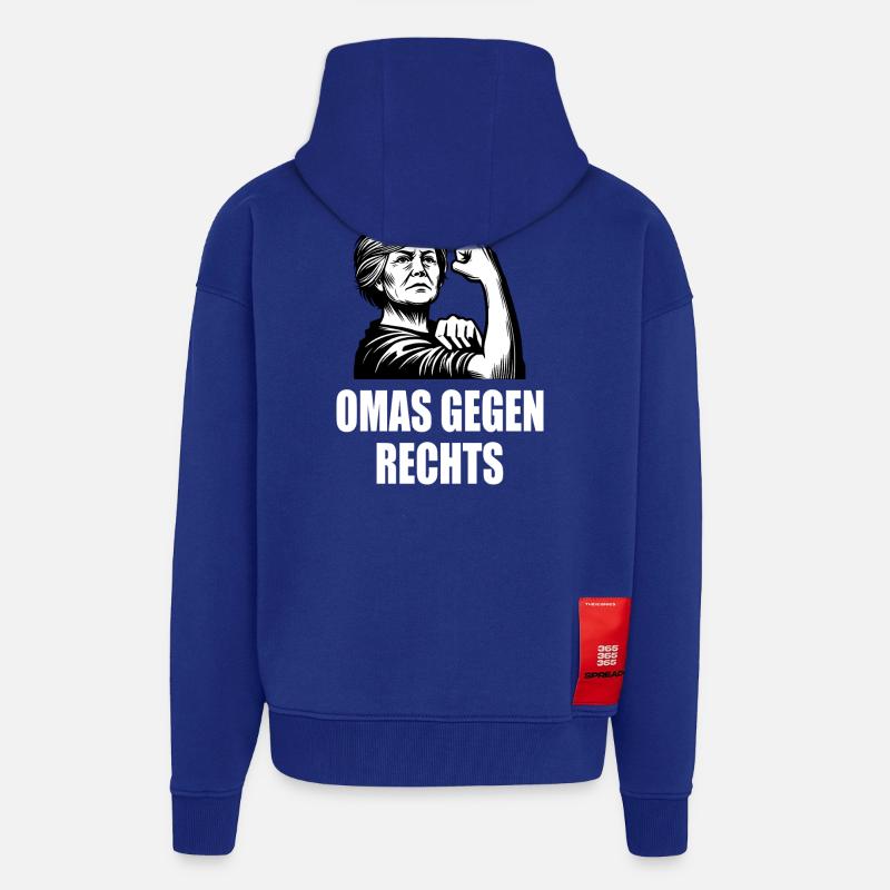 Omas gegen rechts - Zip Hoodie - made by SPREAD - Iconic Blue