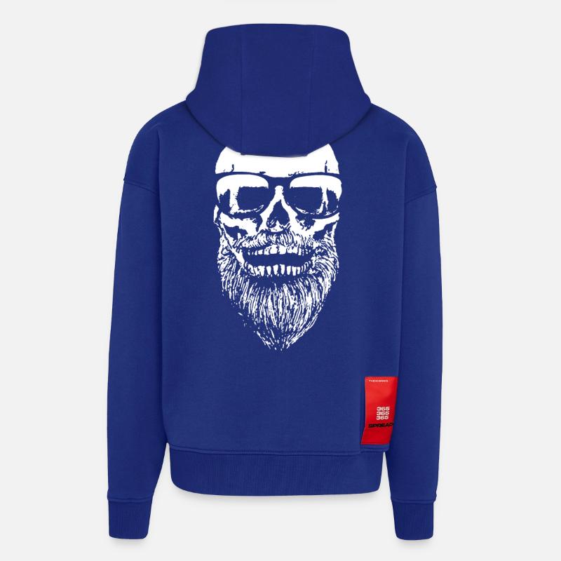 Bart Skull Hipster - Zip Hoodie - made by SPREAD - Iconic Blue