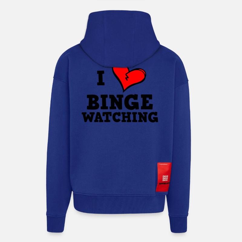 J’adore regarder en rafale - Veste à capuche bio épaisse oversize fabriqué en UE - Iconic Blue