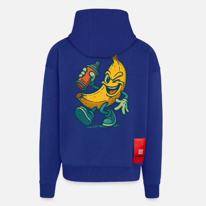 Freche Banane mit Spraydose - Zip Hoodie - made by SPREAD - Iconic Blue
