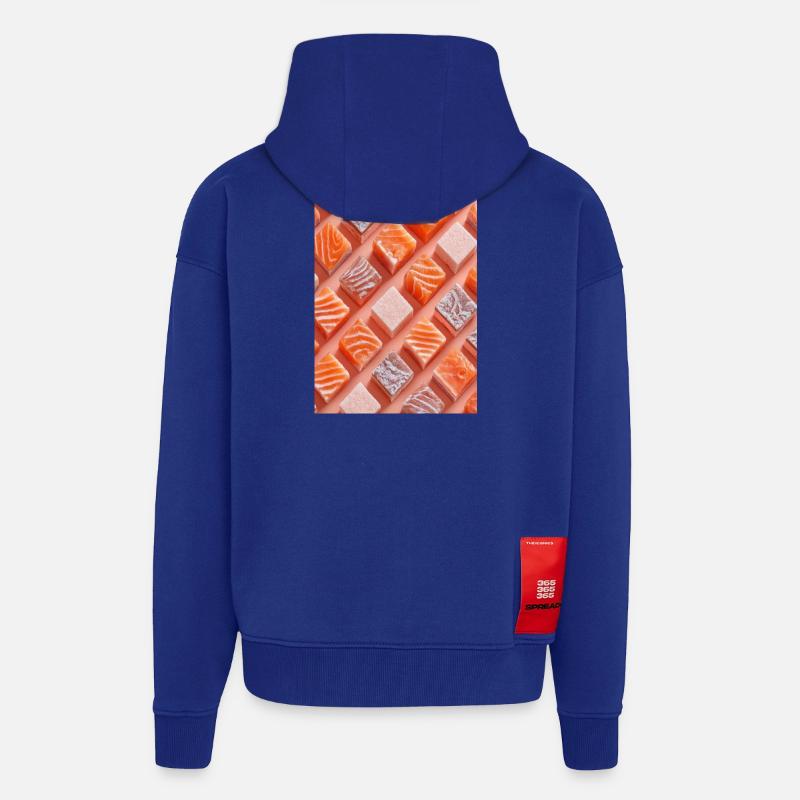 Lachs Tile Candy Grid - Zip Hoodie - made by SPREAD - Iconic Blue