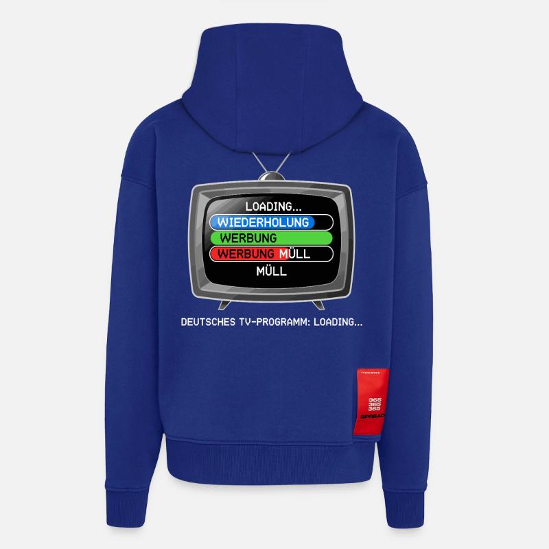 German TV Program: Loading... - Zip Hoodie - made by SPREAD - Iconic Blue
