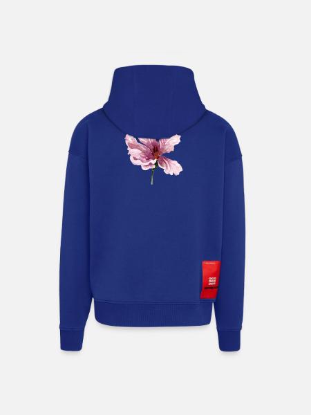 fleur - Veste à capuche bio épaisse oversize fabriqué en UE - Iconic Blue