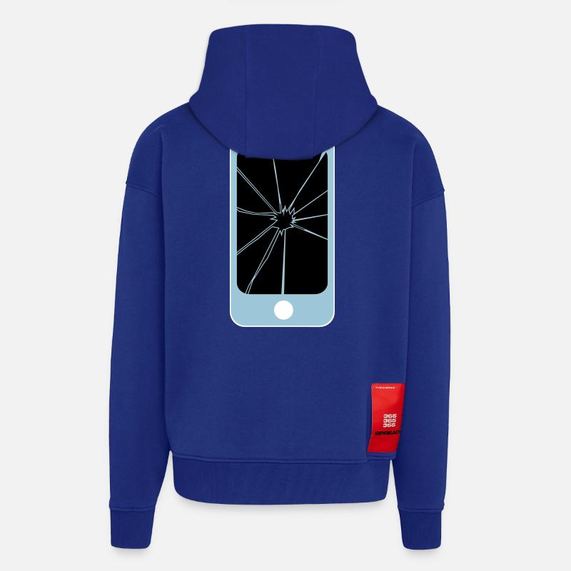 spider app - Veste à capuche bio épaisse oversize fabriqué en UE - Iconic Blue