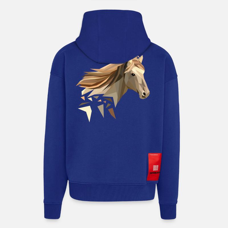 Pferd geometrisch low poly - Zip Hoodie - made by SPREAD - Iconic Blue