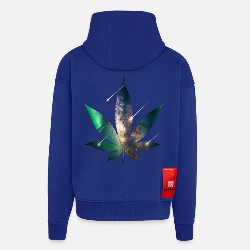 Galaxy Hanfblatt - Cannabis - Weed - Zip Hoodie - made by SPREAD - Iconic Blue
