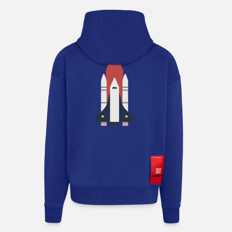 idée cadeau Rocket Space - Veste à capuche bio épaisse oversize fabriqué en UE - Iconic Blue