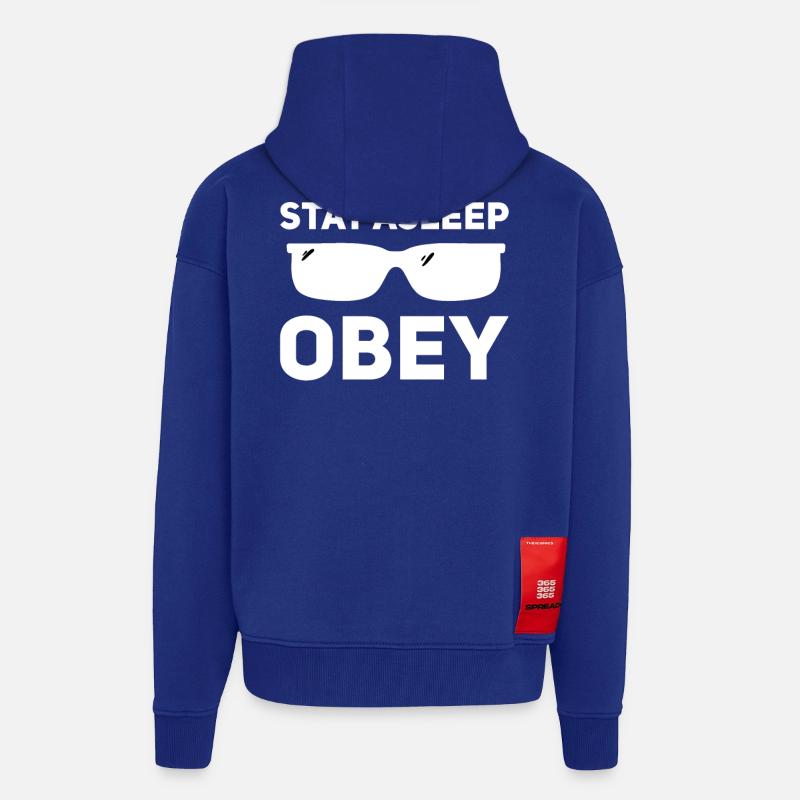 Dormez, obéissez - Veste à capuche bio épaisse oversize fabriqué en UE - Iconic Blue