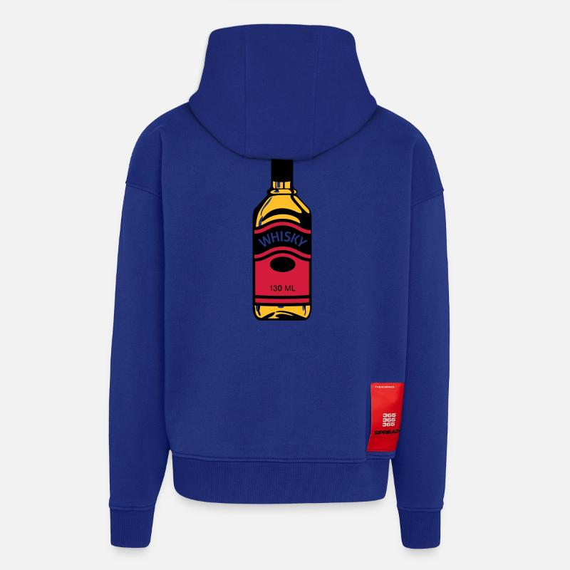 Whisky-Flasche - Zip Hoodie - made by SPREAD - Iconic Blue