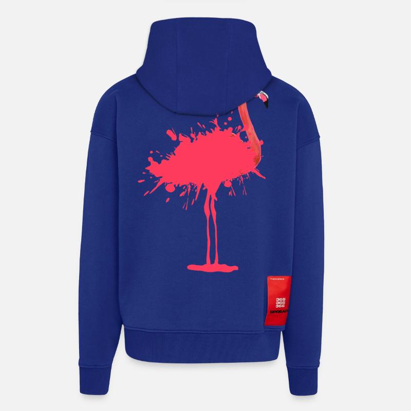 Flamingo - Farbklecks - Zip Hoodie - made by SPREAD - Iconic Blue