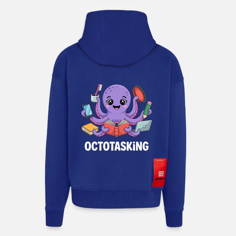 Octotasking Krake im Multitasking Modus - Zip Hoodie - made by SPREAD - Iconic Blue