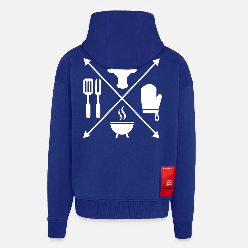 grillage - Veste à capuche bio épaisse oversize fabriqué en UE - Iconic Blue