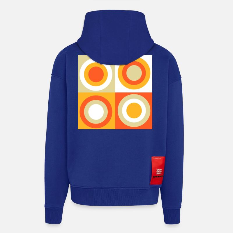 70s Pattern Circles Squiggle - Zip Hoodie - made by SPREAD - Iconic Blue