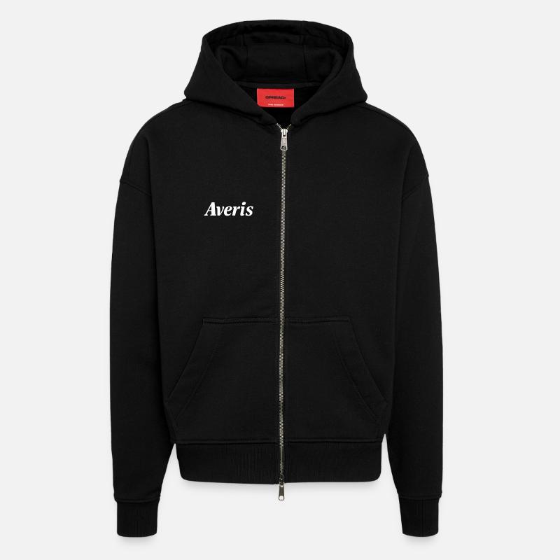 Averis Pullover  - Zip Hoodie - made by SPREAD - SOLID BLACK