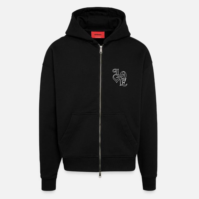 Liebe - Zip Hoodie - made by SPREAD - SOLID BLACK