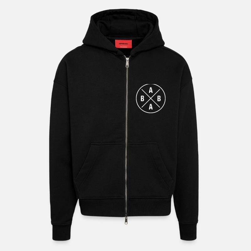 Baba - Zip Hoodie - made by SPREAD - SOLID BLACK