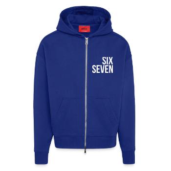 67 "six seven" text - Zip Hoodie - made by SPREAD - Iconic Blue - Vorne