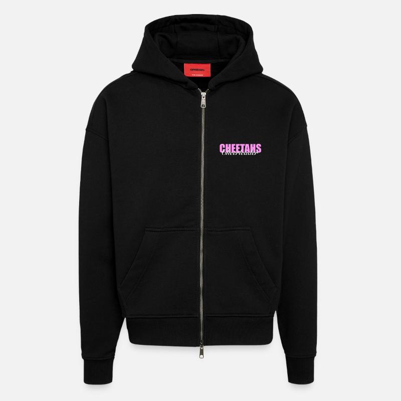 Logo (devant) - Veste à capuche bio épaisse oversize fabriqué en UE - SOLID BLACK