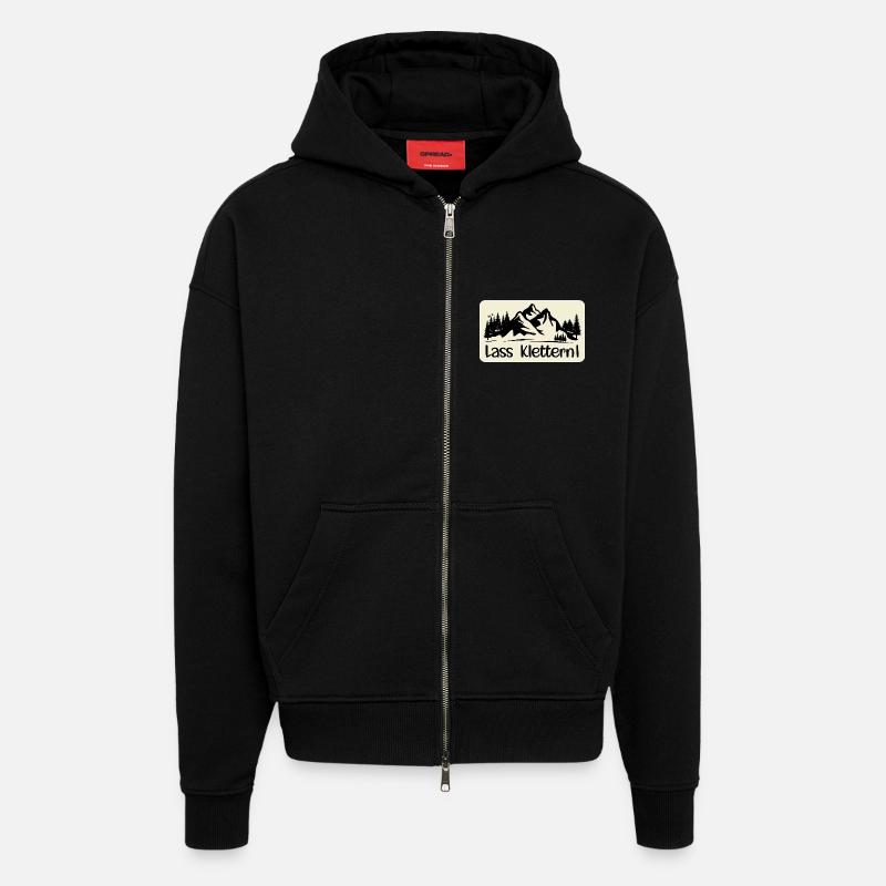 HOBBY KLETTERN BERGE - Zip Hoodie - made by SPREAD - SOLID BLACK